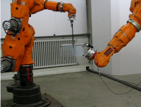 Two cooperating robots