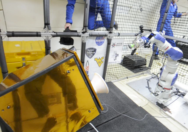 NASA robot visually tracking a free-floating, non-cooperative target