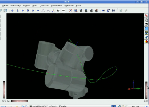 Simulating motion: The tool can simulate and generate the controller code for the real robot.